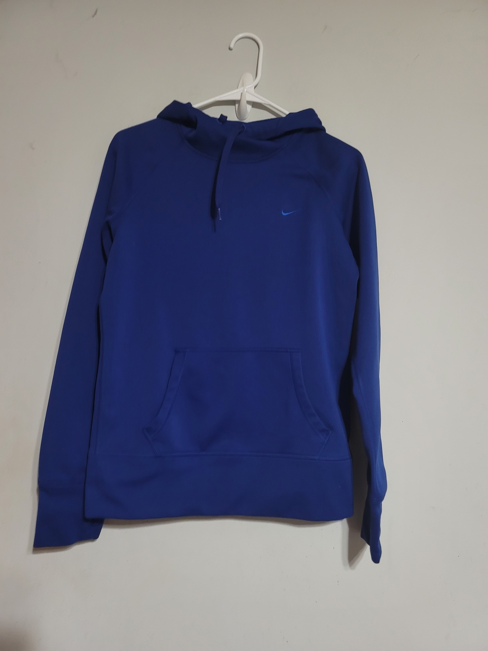 Womens Nike Blue Pullover Hoodie with Embroidered Logo Therma Fit Sz Small
